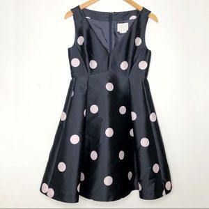 Kate Spade Navy Pink Polka Dot Fit and Flare Dress
